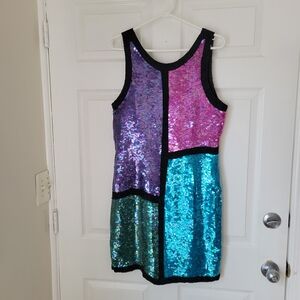 Stenay Purple and Blue Sequin Mini Dress
